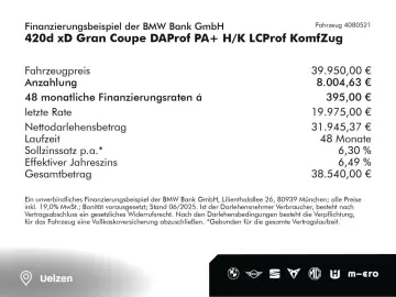 420d xD Gran Coupe DAProf PA+ H/K LCProf KomfZug