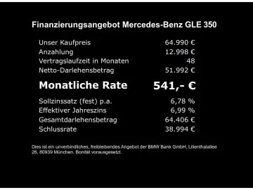 GLE 350 de 4M AMG Line NIGHT Pano Airmatic LED *