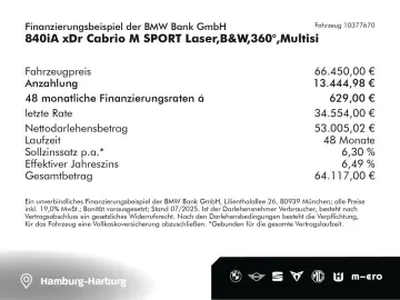 840iA xDr Cabrio M SPORT Laser,B&W,360°,Multisi