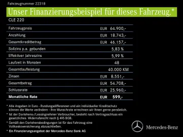CLE 220 d Cabrio AMG Line macchiato Vielspeiche
