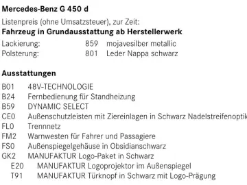 G 450 d AMG Superior Line Vollausstattung