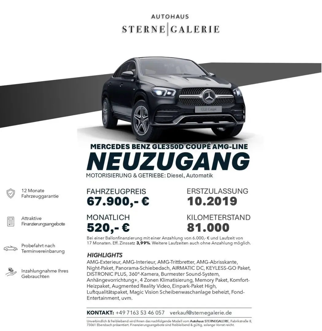 GLE 350 d 4M CP/ AMG-LINE/DISTRO+BURM
