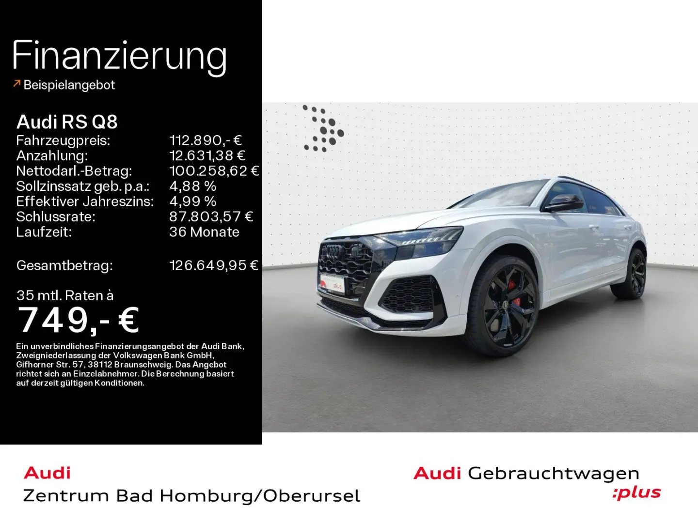 RS Q8 4.0 TFSI quattro*Navi*Matrix*HUD*B&O*AHK*P
