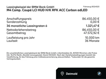 M4 Comp. Coupé LCI HUD H/K RFK ACC Carbon adLED
