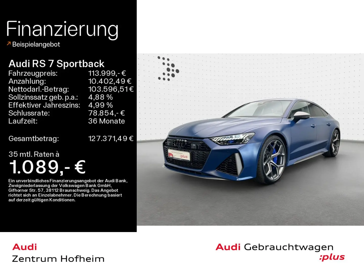 RS 7 Sportback performance*305 km/h*Keramik*B&O*