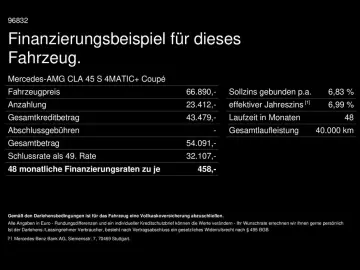 CLA 45 AMG S 4M+ Burmester Aero-Paket Perf-Sitze