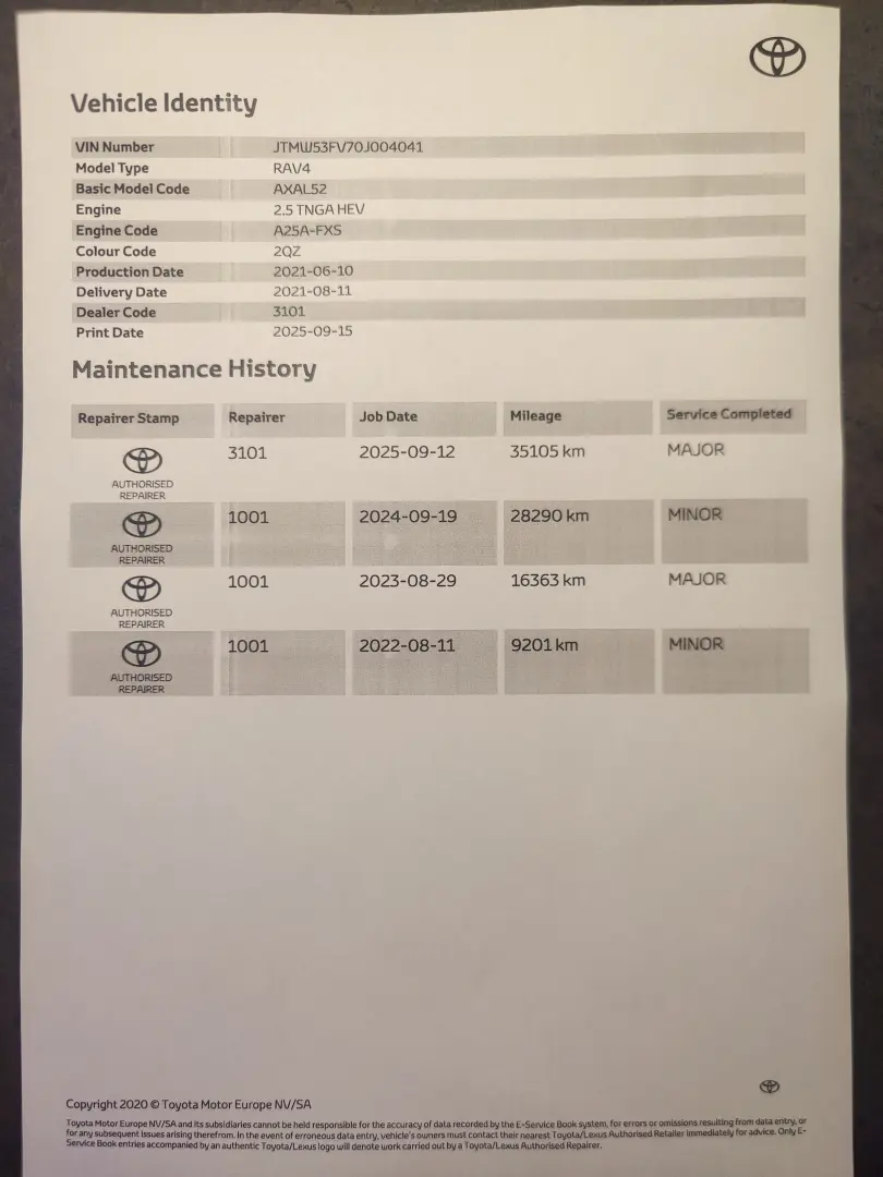 RAV4 - 35.000 KM - Garantie 10 ani