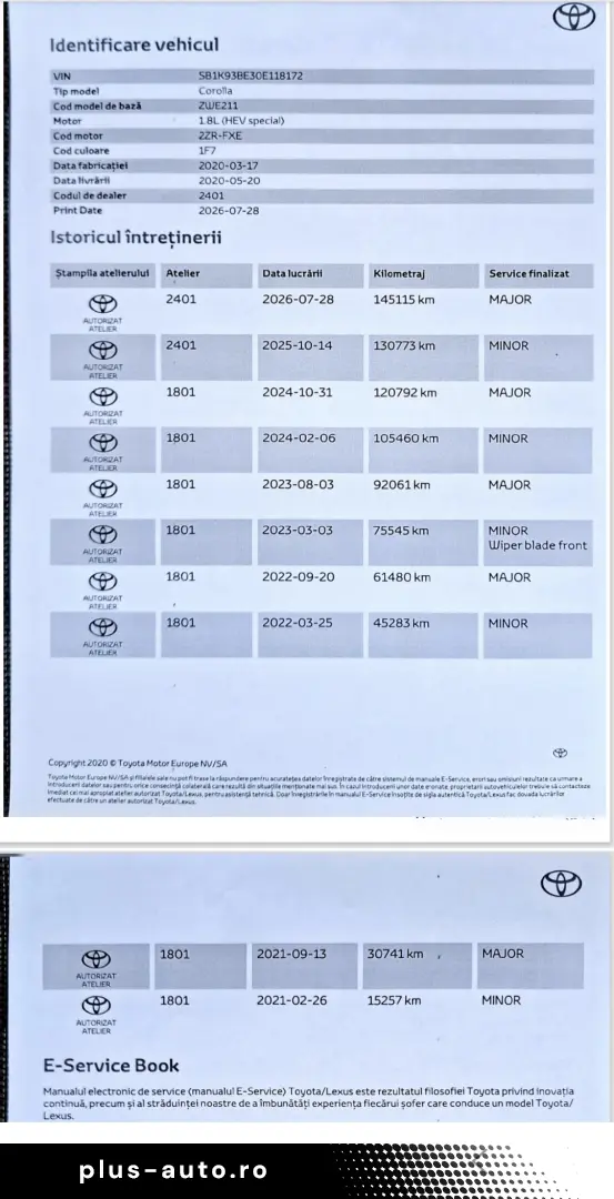 Toyota Corolla 1.8 Hybrid 2020&Garanție Toyota Relax