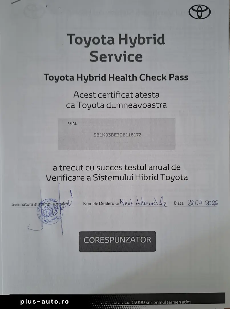 Toyota Corolla 1.8 Hybrid 2020   Garanție Toyota Relax