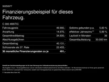 C 300 4 MATIC AMG Pano Burm DigiLight Memo AHK