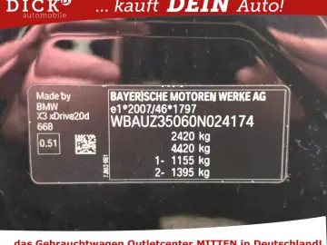 X3 xDrive 20d PANO/LED/NAVI/PDC/TEMPO/8Fach