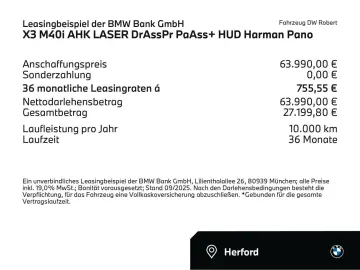 X3 M40i AHK LASER DrAssPr PaAss+ HUD Harman Pano