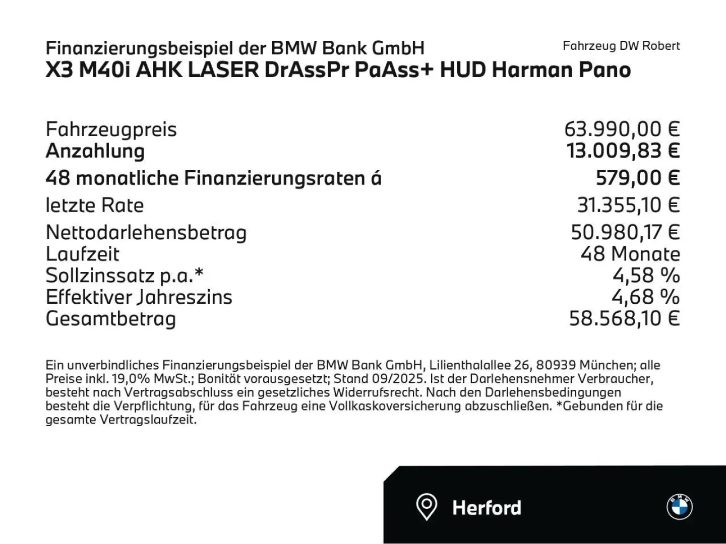 X3 M40i AHK LASER DrAssPr PaAss+ HUD Harman Pano