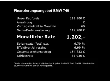 740 d xDrive M Sport B&W NP 189t € *Regierungsfa