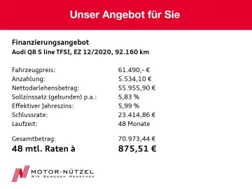 Q8 60 TFSI e S-Line QU HD-Matrix+ACC+NAV+SHZ+RFK