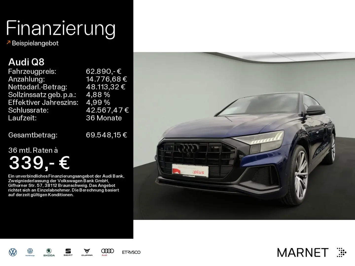 Q8 SUV 50 TDI quattro S line Matrix HUD B&O AHK