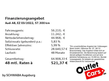 A8 50 TDI qu. tiptronic  ACC AHK PANO StdHz 21''