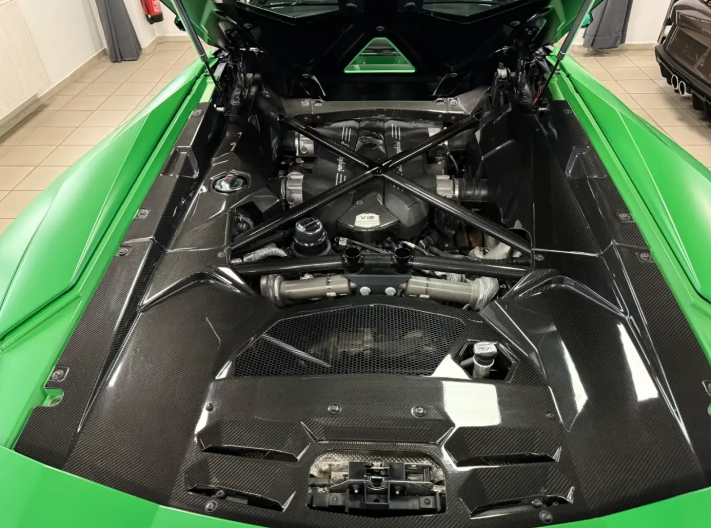 Lamborghini AVENTADOR S ROADSTER GREEN EXT&INT CARBON