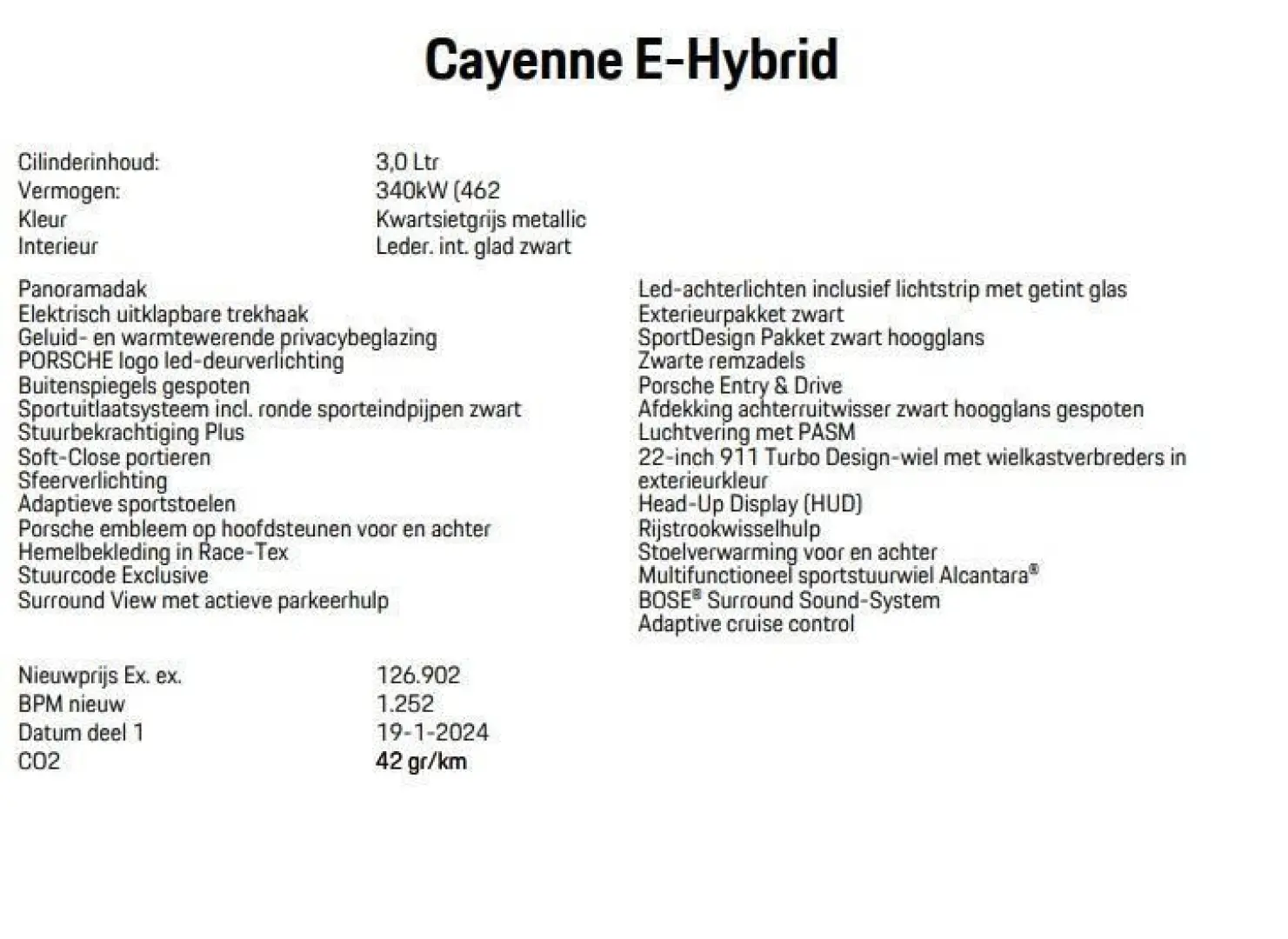 Cayenne 3.0 E-Hybrid Sport design Eerste eig. BT