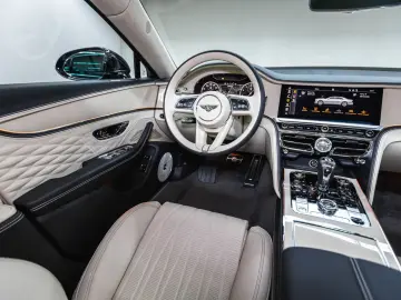 Flying Spur V8 Azure  Piano Linen Veneer Rotatin