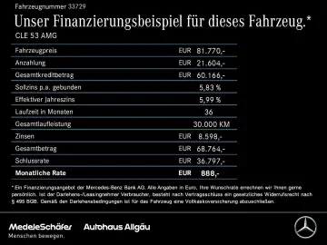 CLE 53 AMG 4M  Night 20  V-max Per.-Sitze Carbon
