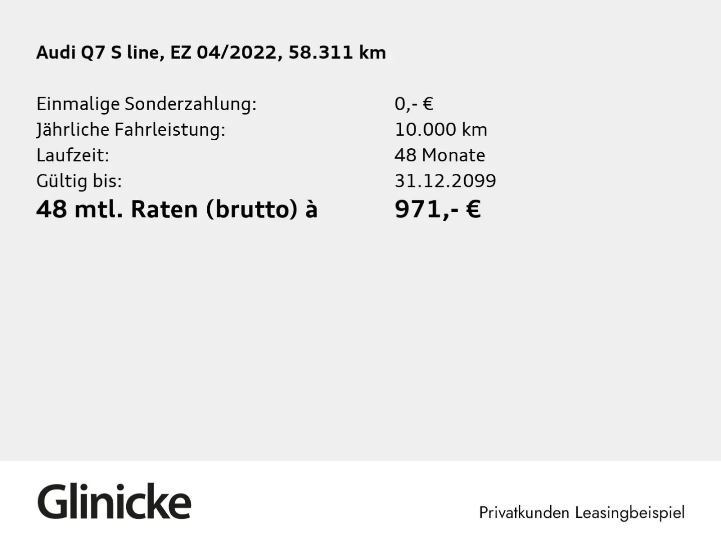 Q7 50 TDI qu. S line LED B&O Pano Kamera AHK