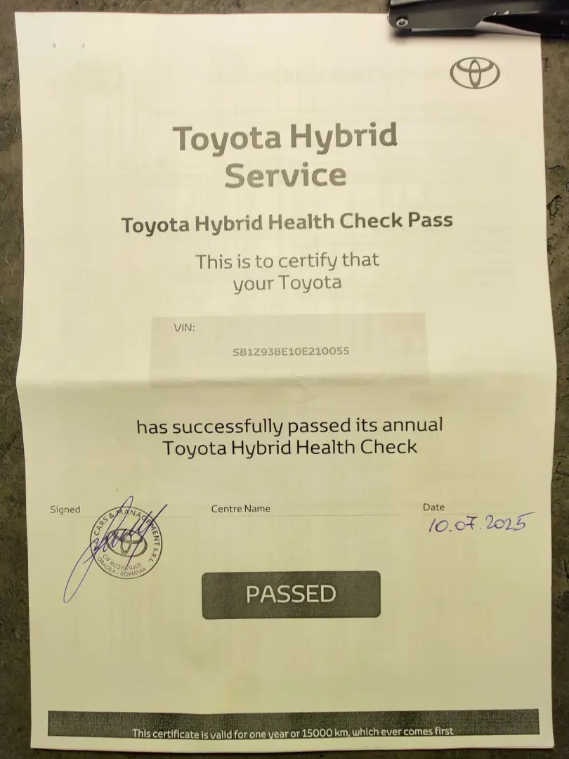 Fara daune -  Raport test baterie perfect - GARANTIE