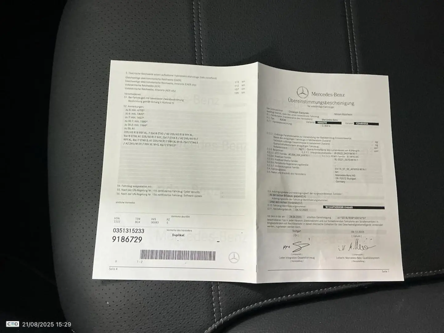 Mercedes-Benz C 300 e 9G-TRONIC 2024