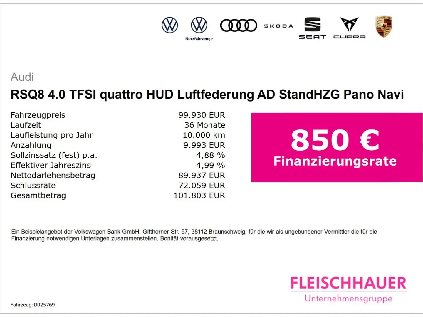 RSQ8 4.0 TFSI quattro HUD Luftfederung AD StandH