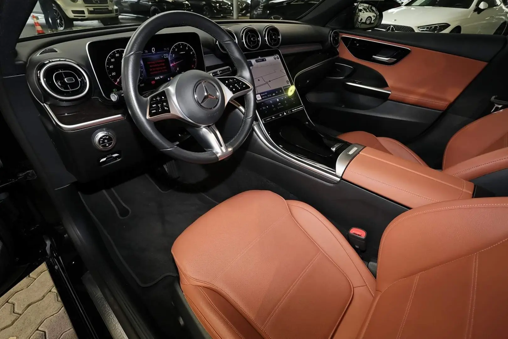C 180 TOTWINKEL SCHIEBEDACH LEDER BRAUN CARPLAY