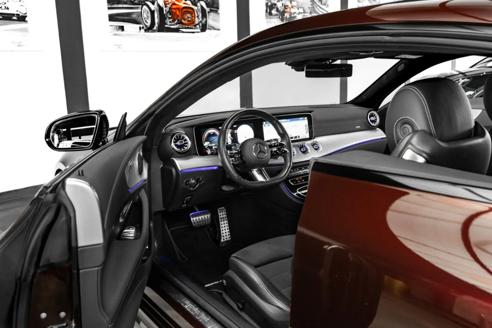 E 450 4M COUPÉ #AMG LINE #RUBELLITROT #1.HAND