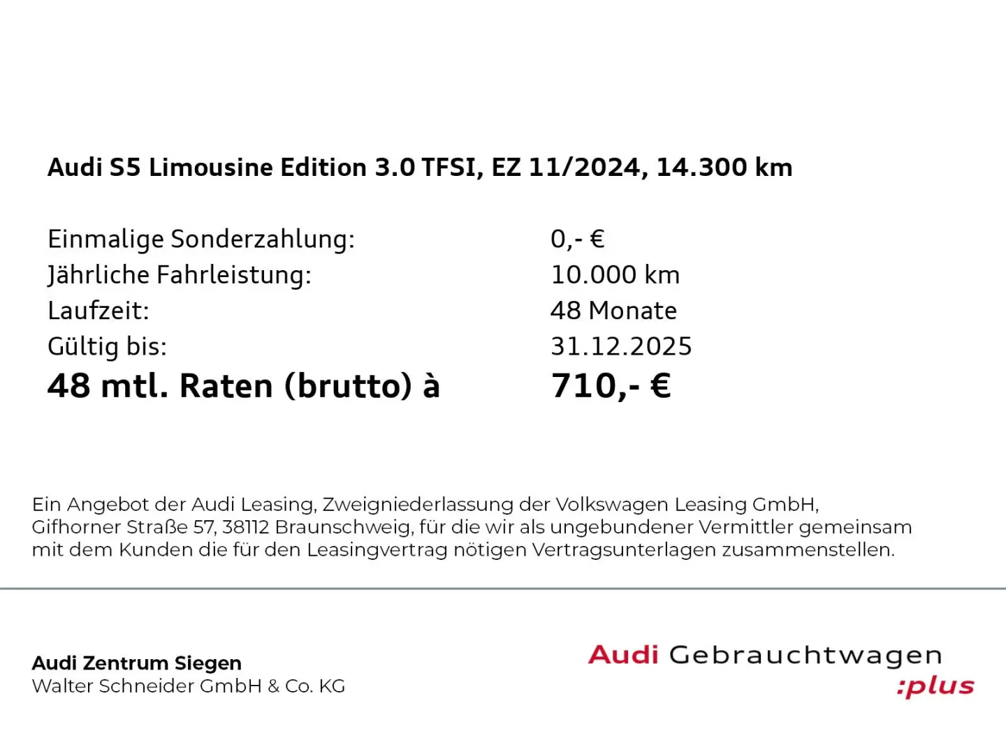 S5 Limousine 3.0 TFSI quattro edition one S line