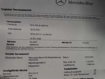 GLE 350 de AMG 20 Distro 360  AHK HUD Alcantara