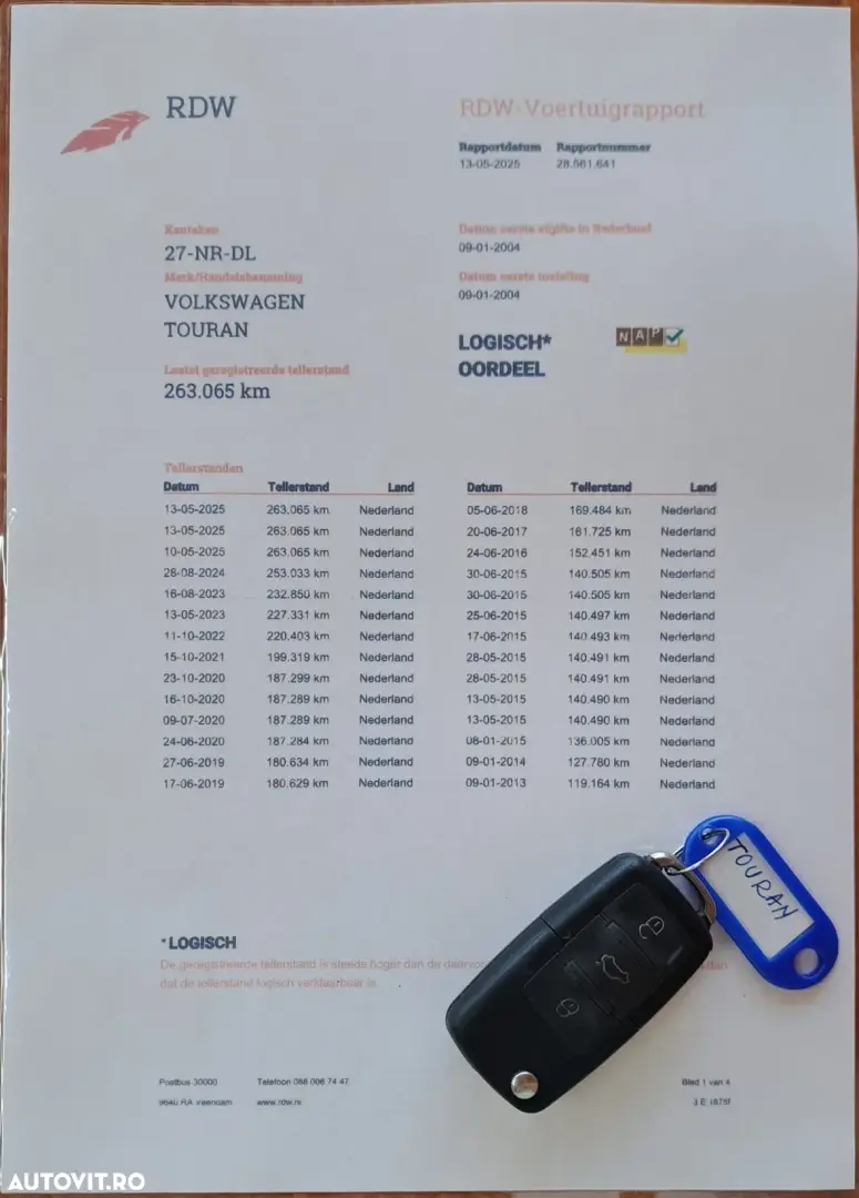 Volkswagen Touran 1.6 FSI Trendline