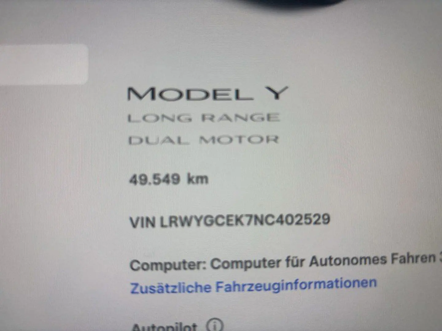 Model Y Long Range AWD  Klimaautomatik Rückfahrk