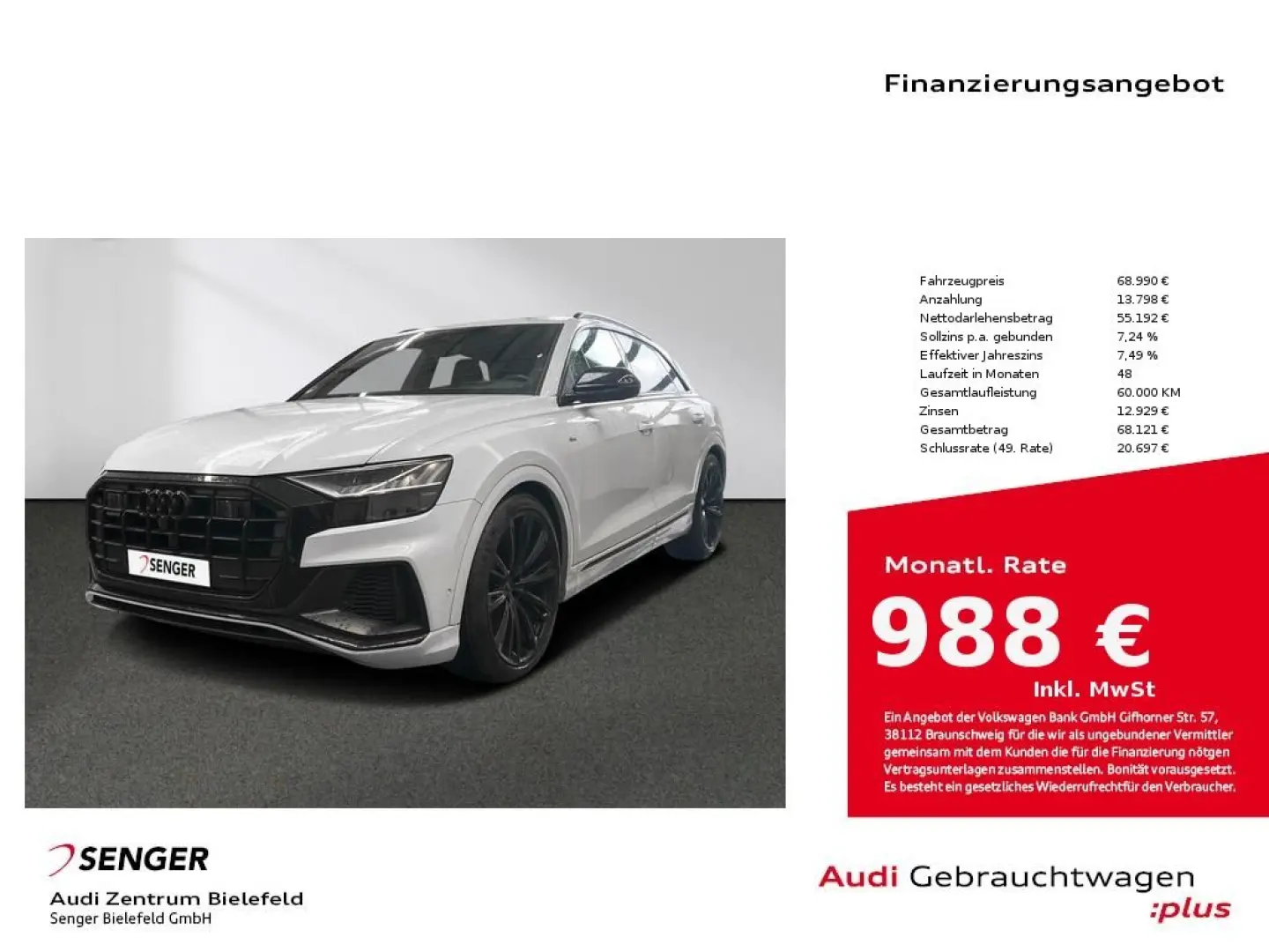 Q8 S line 55 TFSI quattro Matrix Pano B&O AHK