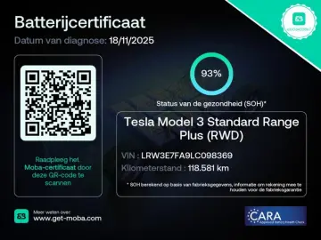 Model 3 Standard RWD Plus 93% SoH [ LFP ACCU AUT