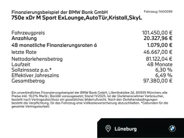 750e xDr M Sport ExLounge AutoTür Kristall SkyL