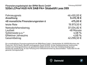 520d LCProf HUD H K DAB PA  Sitzbelüft Leas 399