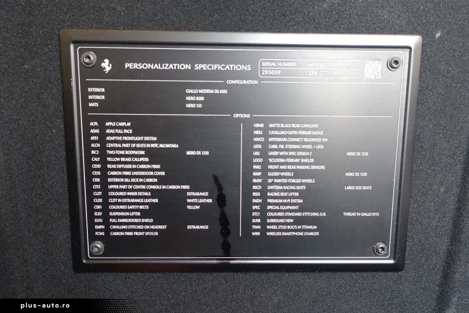 FERRARI 296 GTS Karbon Lift JBL Surround View Garantie