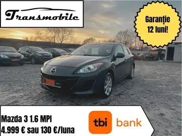 Mazda 3 MZR Active 1.6 MPI   139.000 km   Garanție & Rate