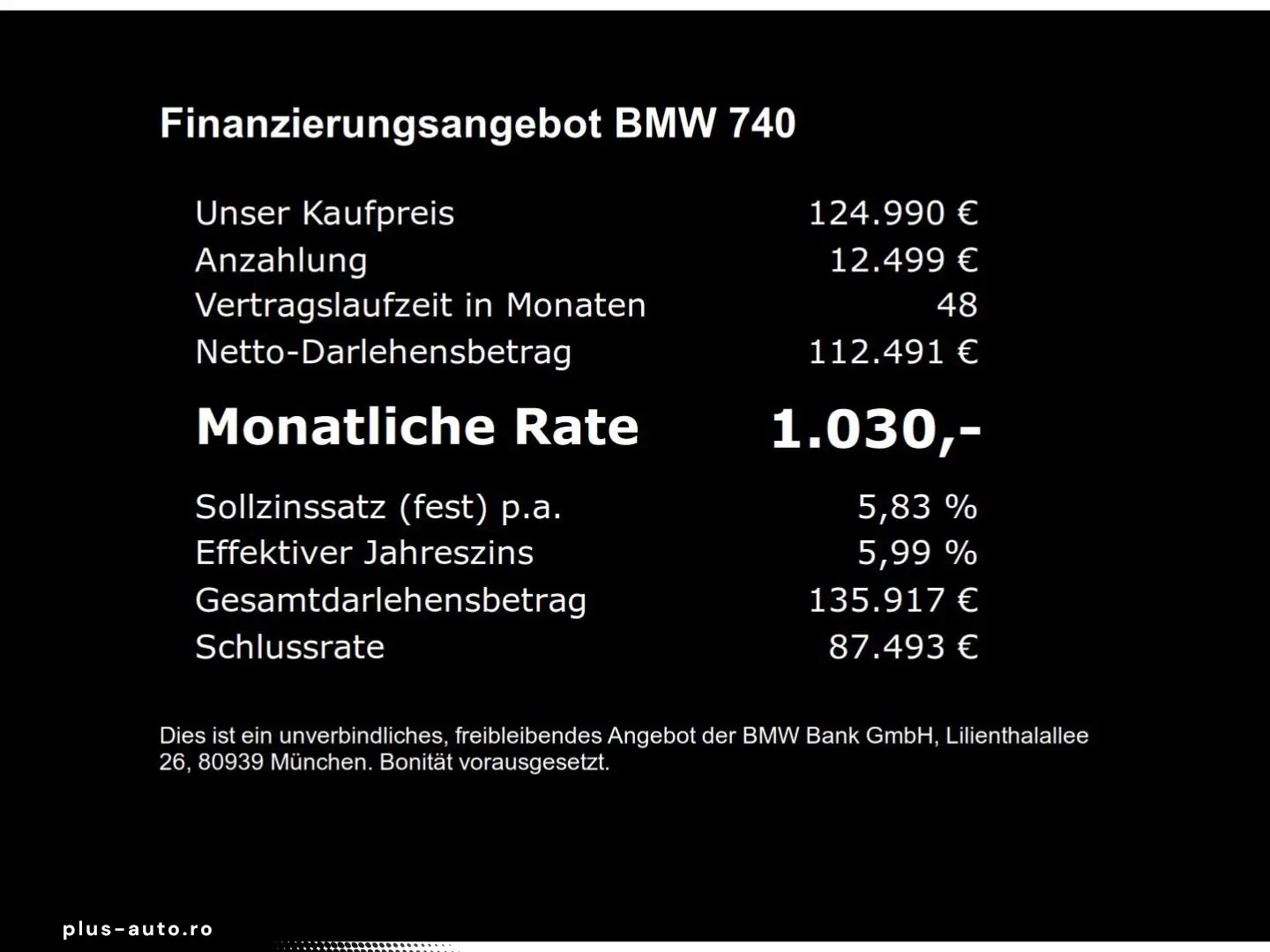 BMW 740 d xDrive M Sport Pro Monat 699 € NP 174t €