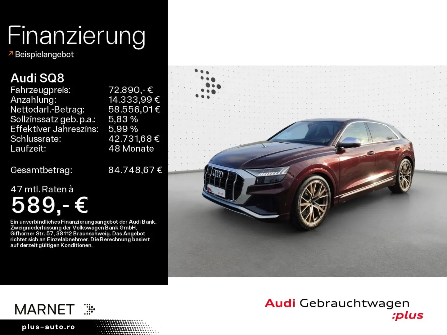 AUDI SQ8 TFSI quattro Navi Matrix DVD AHK HUD B&O PDC