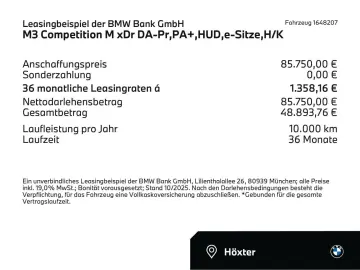 BMW M3 Competition M xDr DA-Pr PA  HUD e-Sitze H K