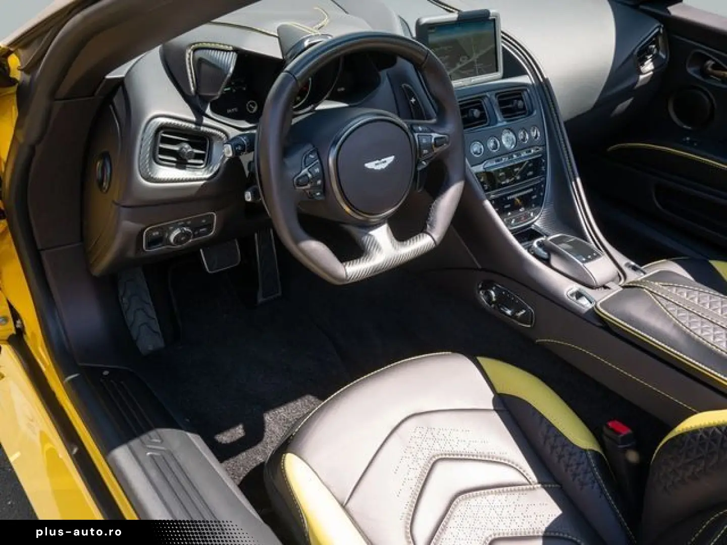 ASTON MARTIN DBS Volante Frosted Glass Yellow Carbon