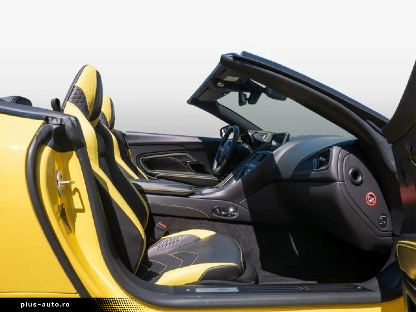 ASTON MARTIN DBS Volante Frosted Glass Yellow Carbon