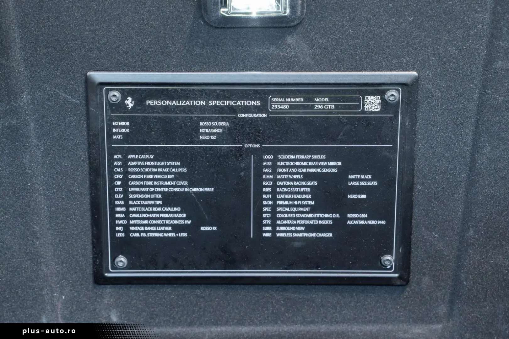 FERRARI 296 GTB GTB Rosso Scuderia Racing Seat Lift 19%