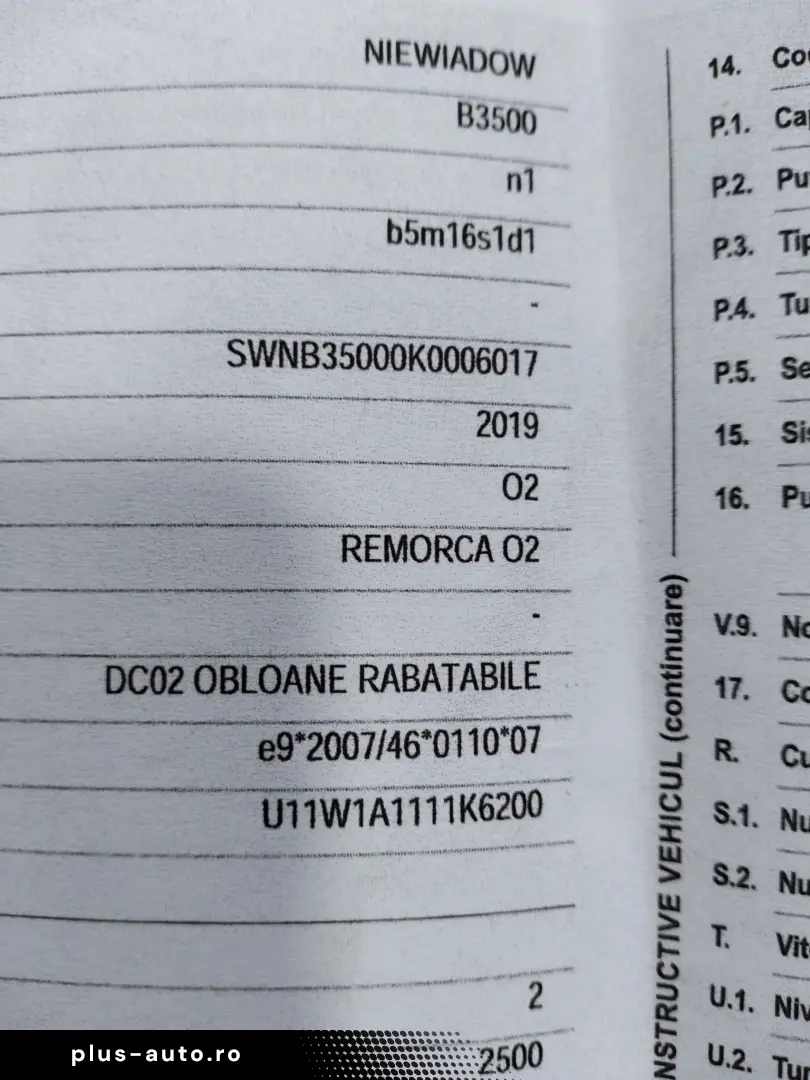 REMORCA CU MACARA NIEWIADOW B3500 N1