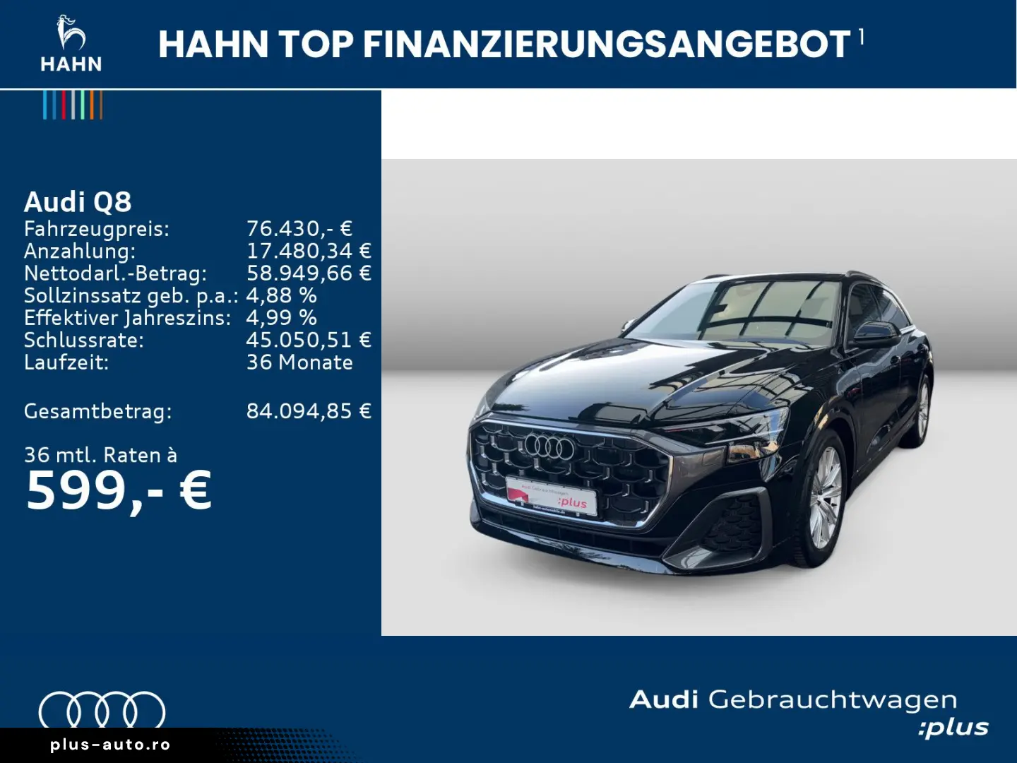 AUDI Q8 50TDI S-trc quattro Pano AHK Luft HUD CAM