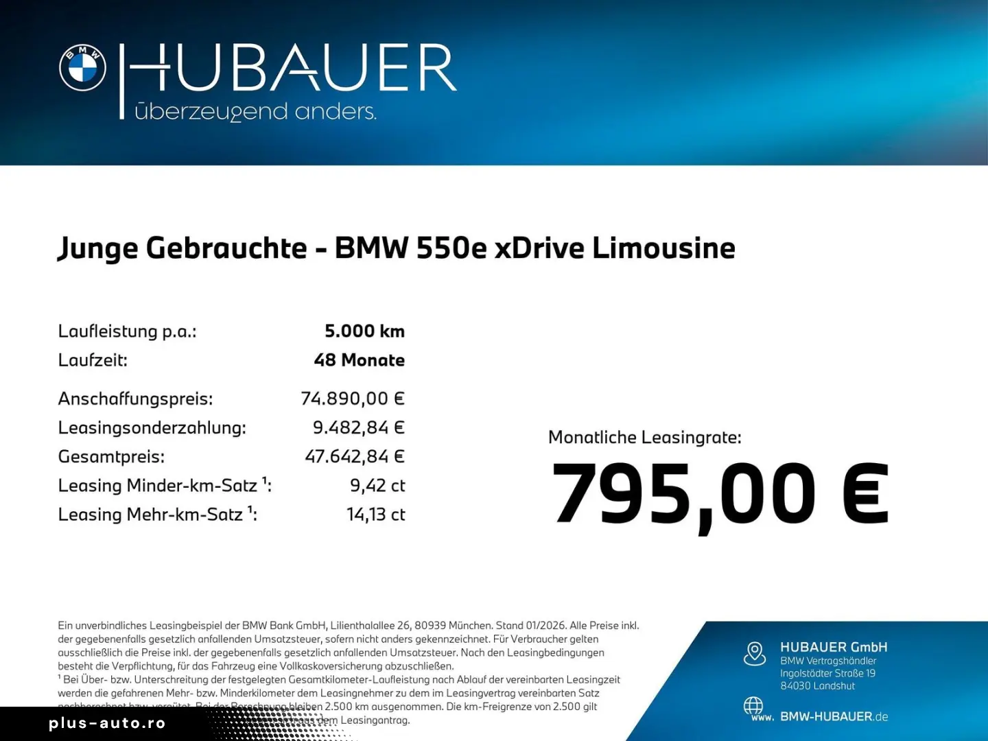 BMW 550e xDrive Limousine [M Sport  B&W Sound  AHK]